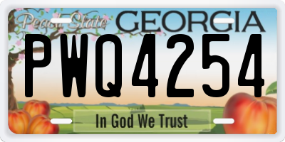 GA license plate PWQ4254