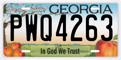 GA license plate PWQ4263