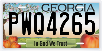 GA license plate PWQ4265