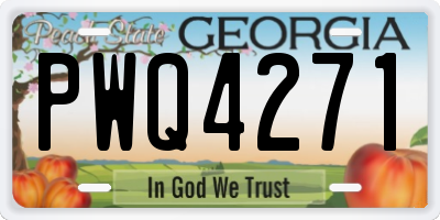 GA license plate PWQ4271