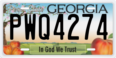 GA license plate PWQ4274