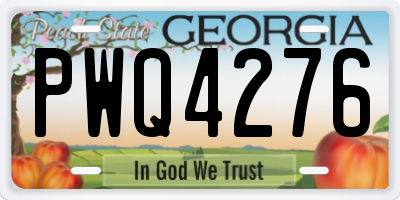 GA license plate PWQ4276