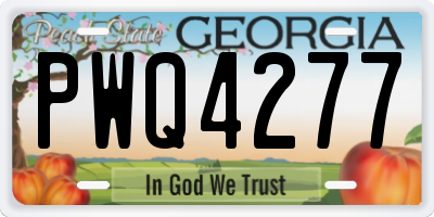 GA license plate PWQ4277
