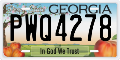 GA license plate PWQ4278