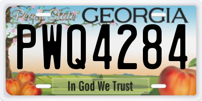 GA license plate PWQ4284