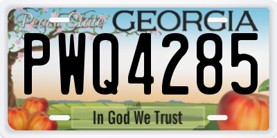 GA license plate PWQ4285
