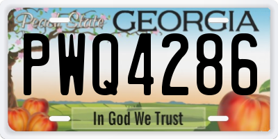 GA license plate PWQ4286