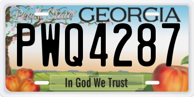 GA license plate PWQ4287