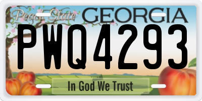 GA license plate PWQ4293