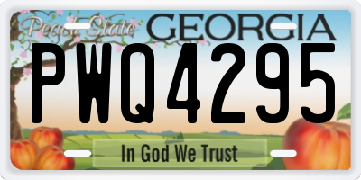 GA license plate PWQ4295