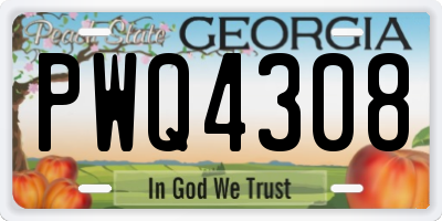 GA license plate PWQ4308