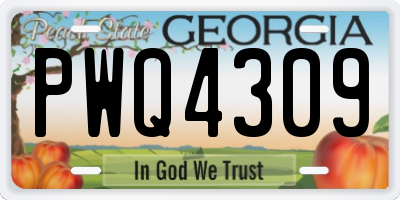 GA license plate PWQ4309