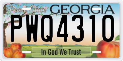 GA license plate PWQ4310