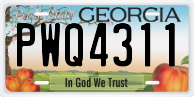 GA license plate PWQ4311