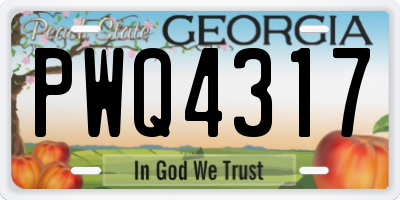 GA license plate PWQ4317