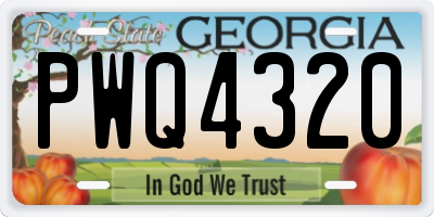 GA license plate PWQ4320