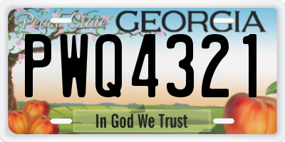 GA license plate PWQ4321