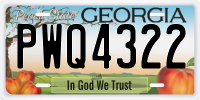 GA license plate PWQ4322