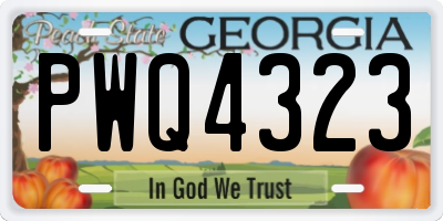 GA license plate PWQ4323