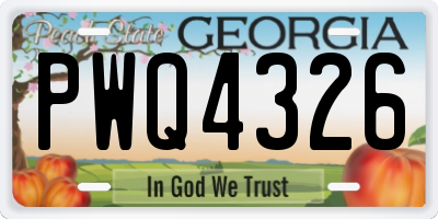 GA license plate PWQ4326