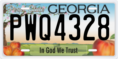 GA license plate PWQ4328
