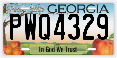 GA license plate PWQ4329