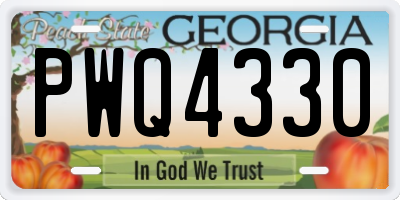 GA license plate PWQ4330