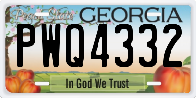 GA license plate PWQ4332