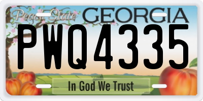 GA license plate PWQ4335