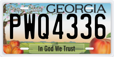 GA license plate PWQ4336