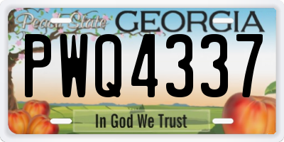 GA license plate PWQ4337