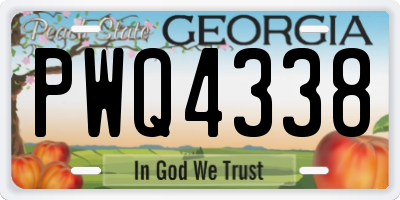 GA license plate PWQ4338