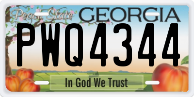 GA license plate PWQ4344