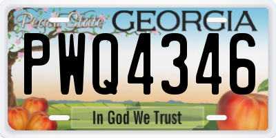GA license plate PWQ4346