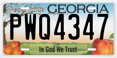 GA license plate PWQ4347