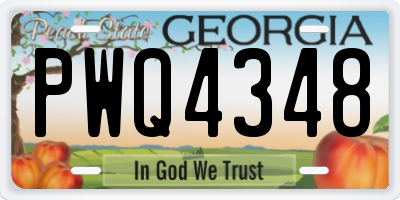 GA license plate PWQ4348