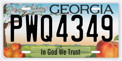 GA license plate PWQ4349