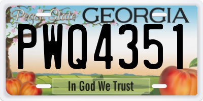 GA license plate PWQ4351