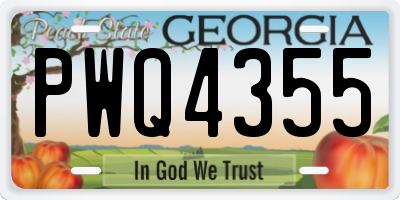 GA license plate PWQ4355