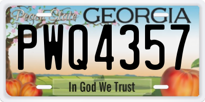 GA license plate PWQ4357