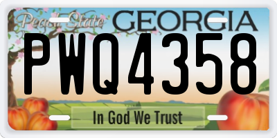 GA license plate PWQ4358