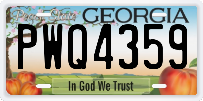 GA license plate PWQ4359