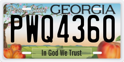 GA license plate PWQ4360