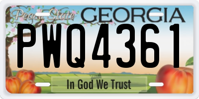 GA license plate PWQ4361