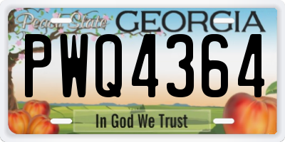 GA license plate PWQ4364