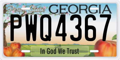 GA license plate PWQ4367