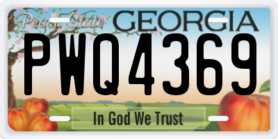 GA license plate PWQ4369