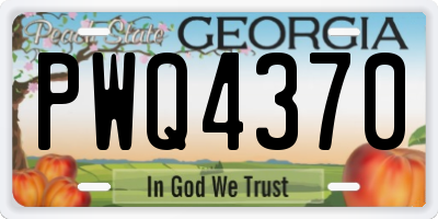 GA license plate PWQ4370
