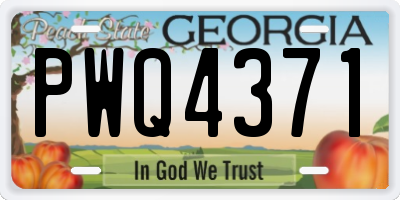 GA license plate PWQ4371