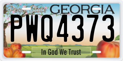 GA license plate PWQ4373